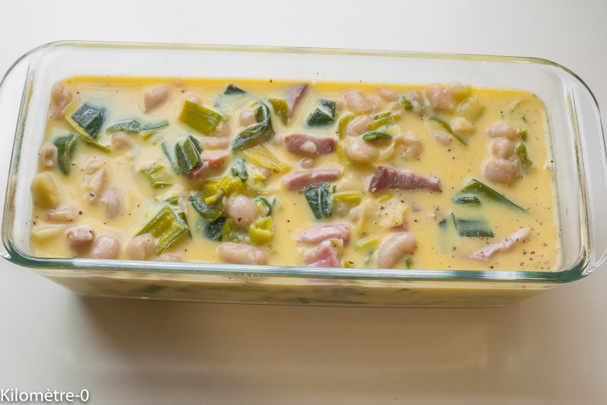 Photo de recette de gratin, haricots, poireau, jambon de Kilomètre-0, blog de cuisine réalisée à partir de produits locaux et issus de circuits courts