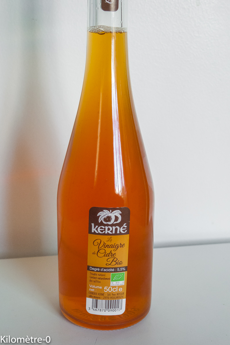 Photo de recette de vinaigre de cidre Kerné de Kilomètre-0, blog de cuisine réalisée à partir de produits locaux et issus de circuits courts