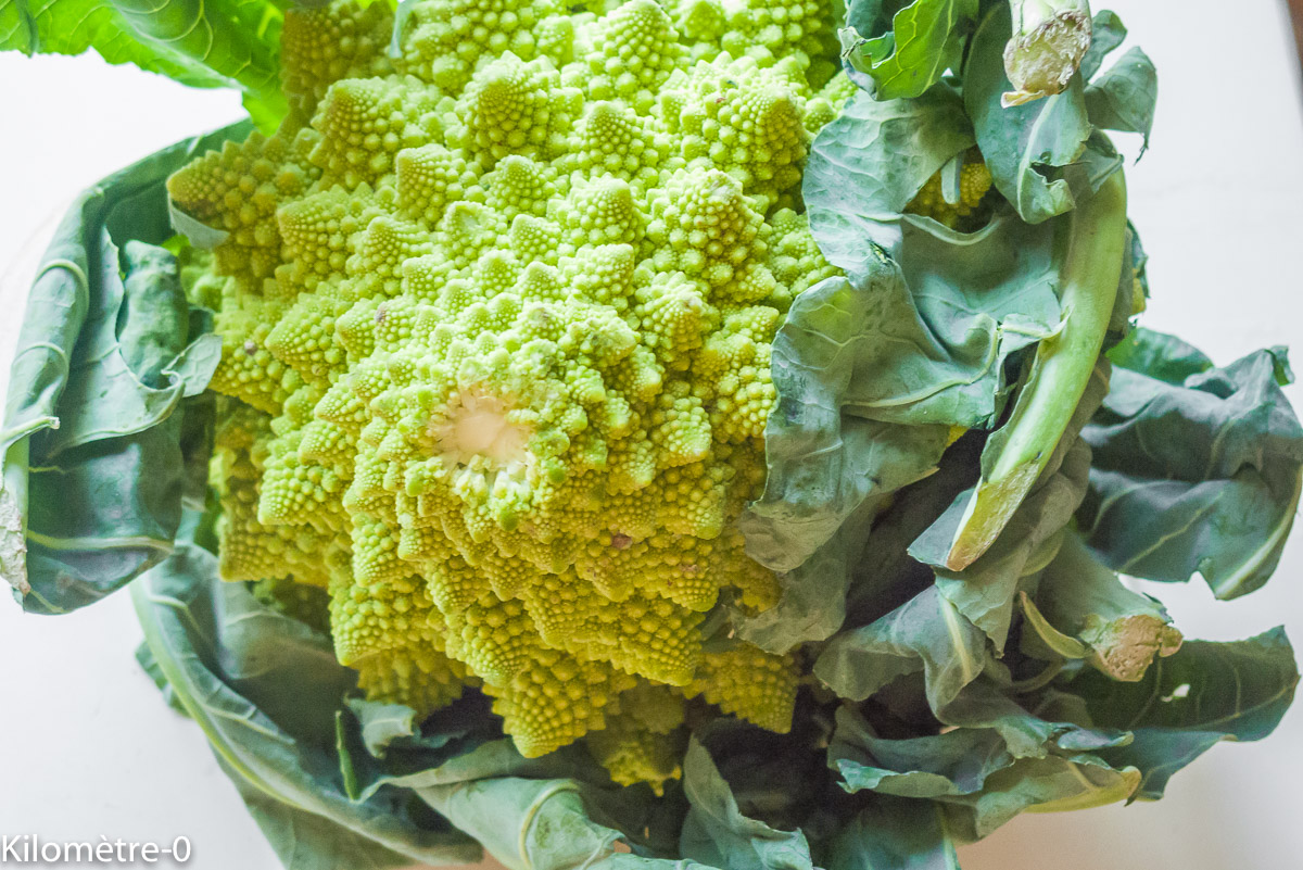 Photo de recette de chou romanesco de Kilomètre-0, blog de cuisine réalisée à partir de produits locaux et issus de circuits courts