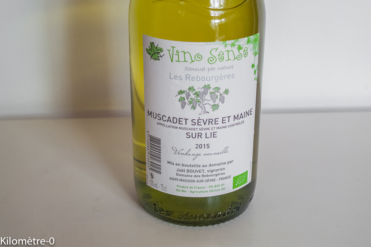 Photo de recette de muscadet bio, Joêl Bouvet, Kilomètre-0, blog de cuisine réalisée à partir de produits locaux et issus de circuits courts