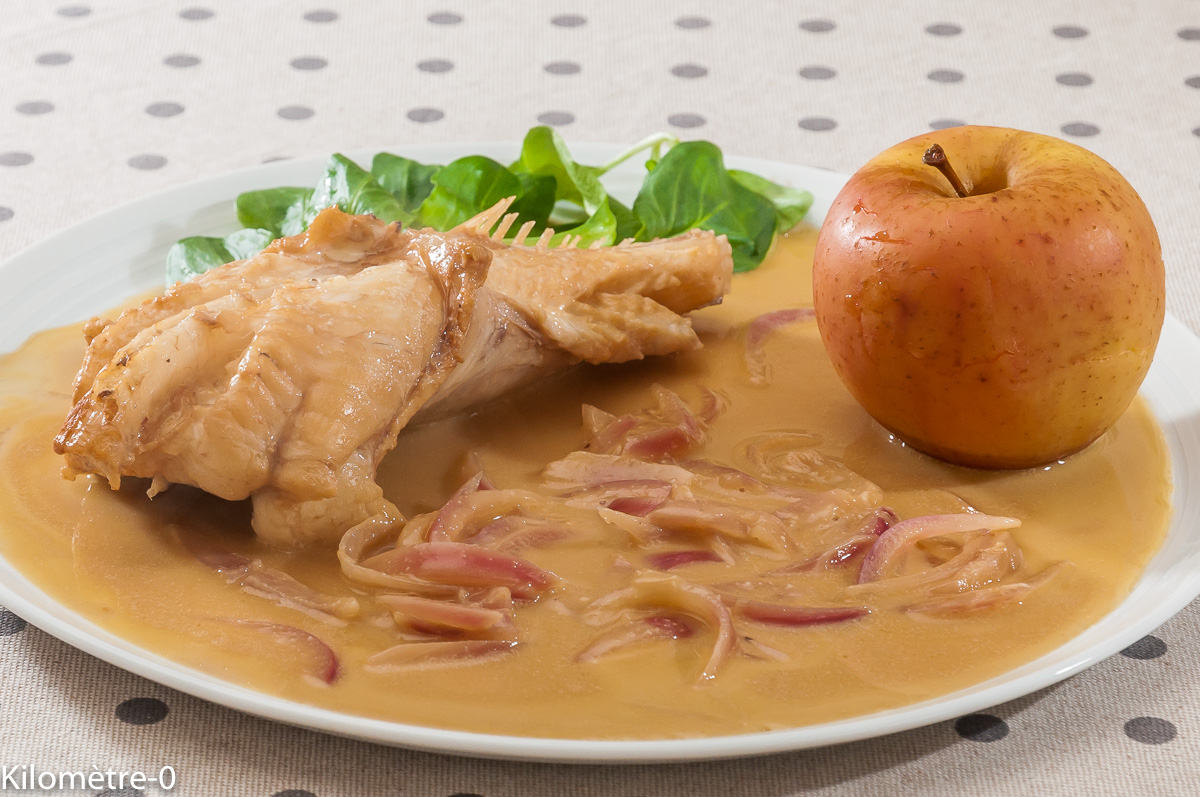 Photo de recette de lotte, cidre, crème, pomme, poisson de Kilomètre-0, blog de cuisine réalisée à partir de produits locaux et issus de circuits courts