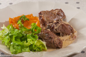 Photo de recette de joue de porc, patate douce, cidre Kerné, viande fondante, moelleuse,mijoté, automne, hiver,  de Kilomètre-0, blog de cuisine réalisée à partir de produits locaux et issus de circuits courts