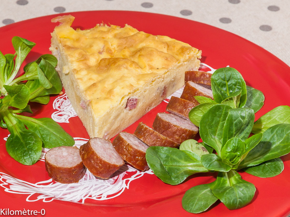 Photo de recette de saucisses fumées, galette vosgienne, plat lorrain de Kilomètre-0, blog de cuisine réalisée à partir de produits locaux et issus de circuits courts