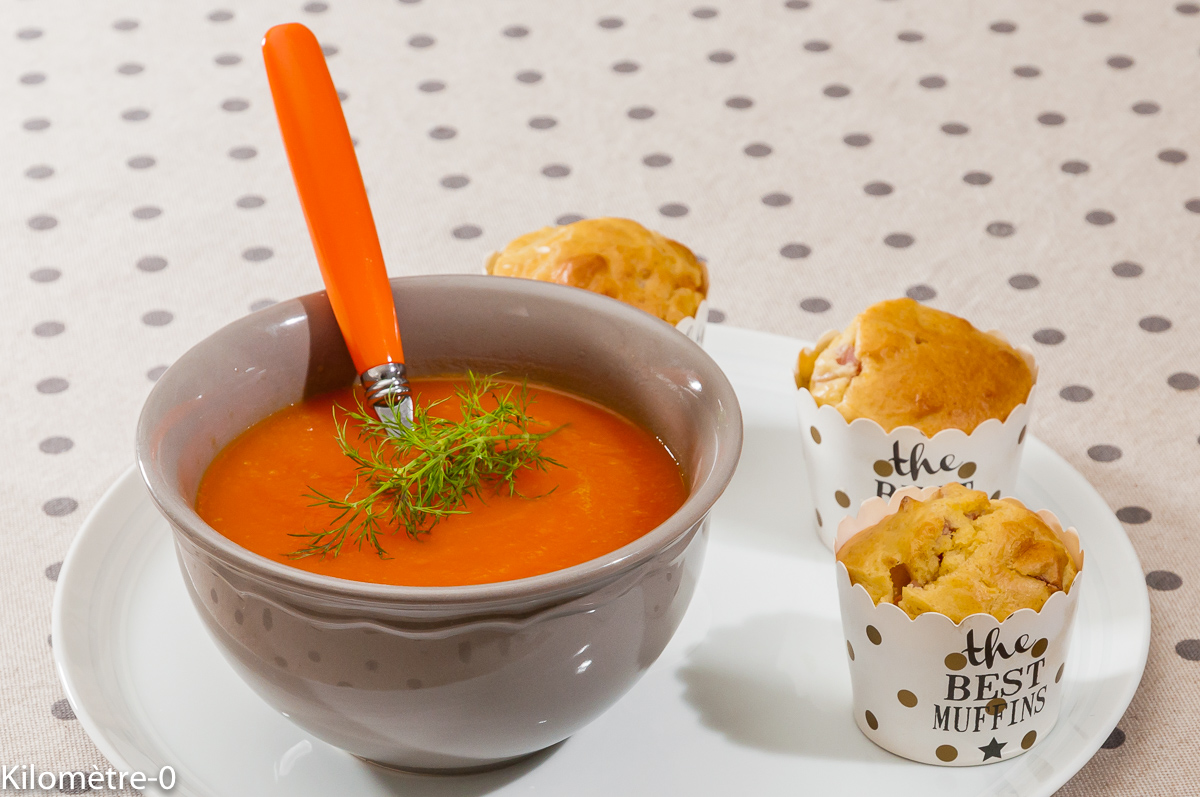 Photo de recette de soupe, carottes, orange, miel de  Kilomètre-0, blog de cuisine réalisée à partir de produits locaux et issus de circuits courts