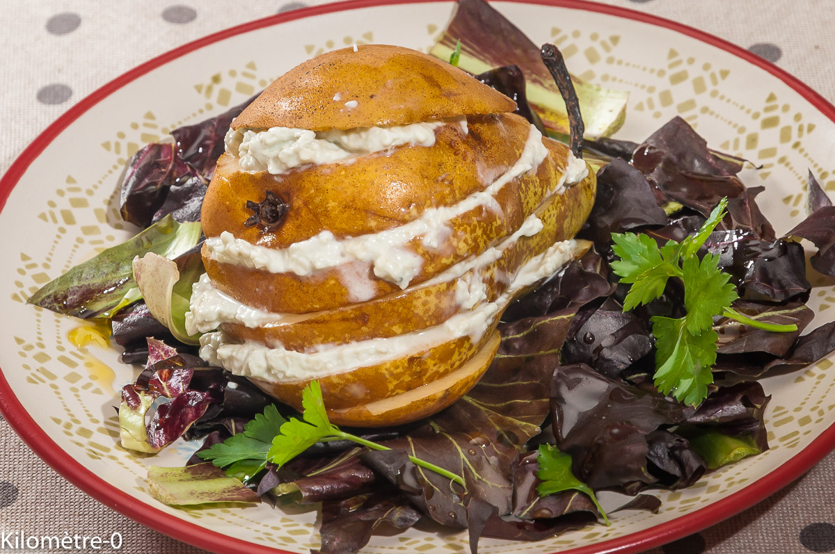 Photo de recette de poire, fourme d'Ambert, bleu, facile, tartine de Kilomètre-0, blog de cuisine réalisée à partir de produits locaux et issus de circuits courts