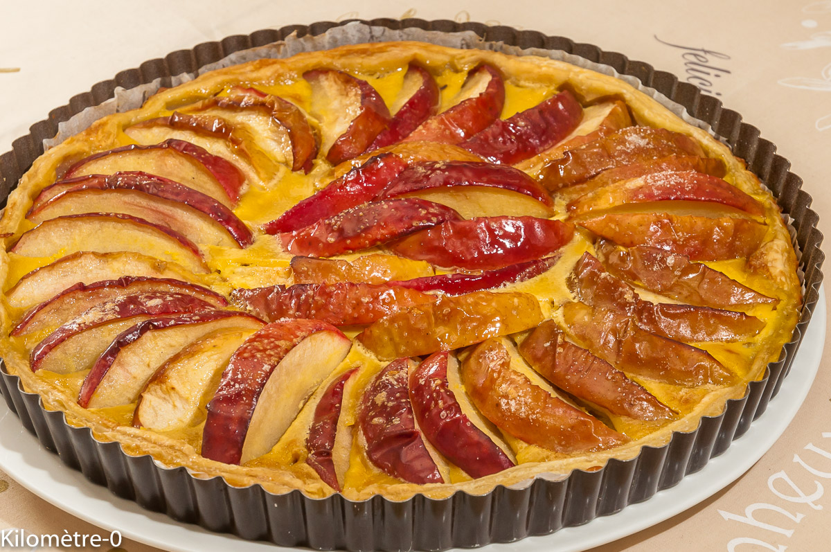 Photo de recette de tarte aux pommes, jonagored, Kilomètre-0, blog de cuisine réalisée à partir de produits locaux et issus de circuits courts