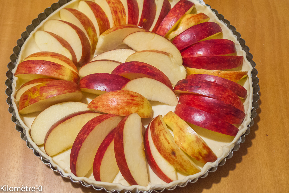 Photo de recette de tarte aux pommes, jonagored, Kilomètre-0, blog de cuisine réalisée à partir de produits locaux et issus de circuits courts