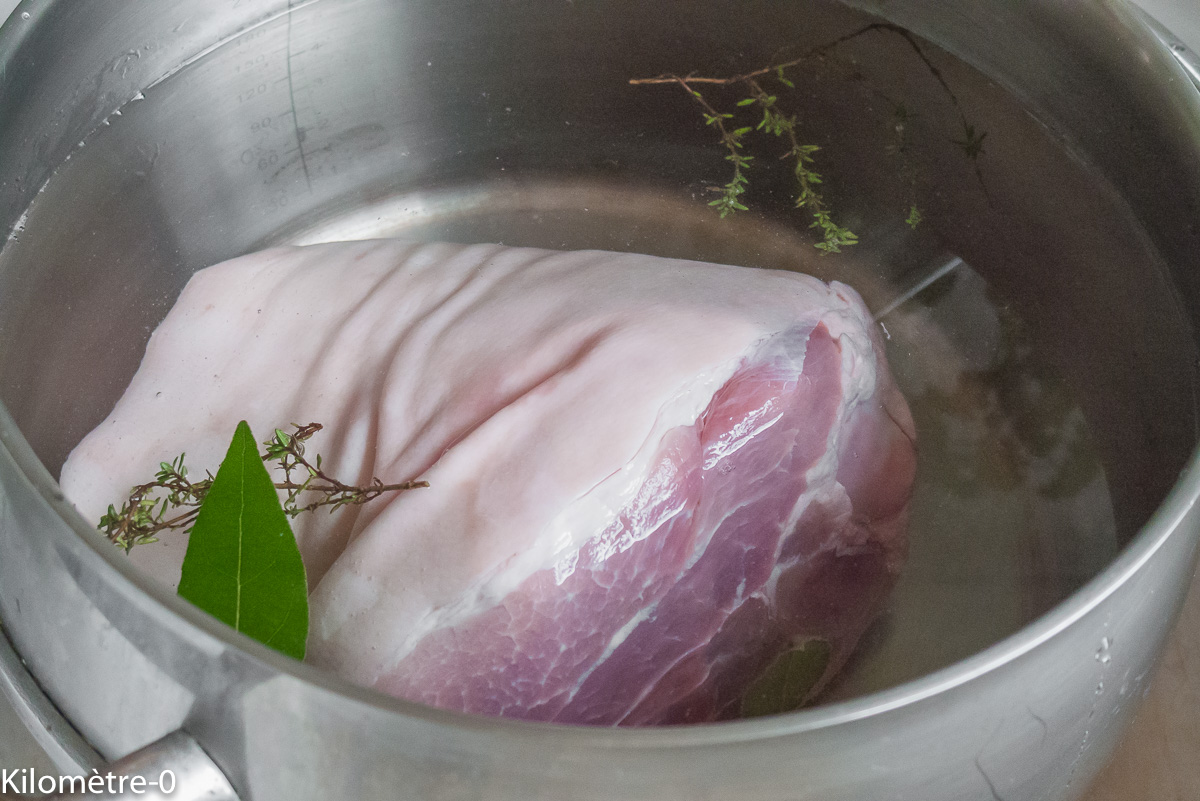 Photo de recette de jarret de porc de Kilomètre-0, blog de cuisine réalisée à partir de produits locaux et issus de circuits courts