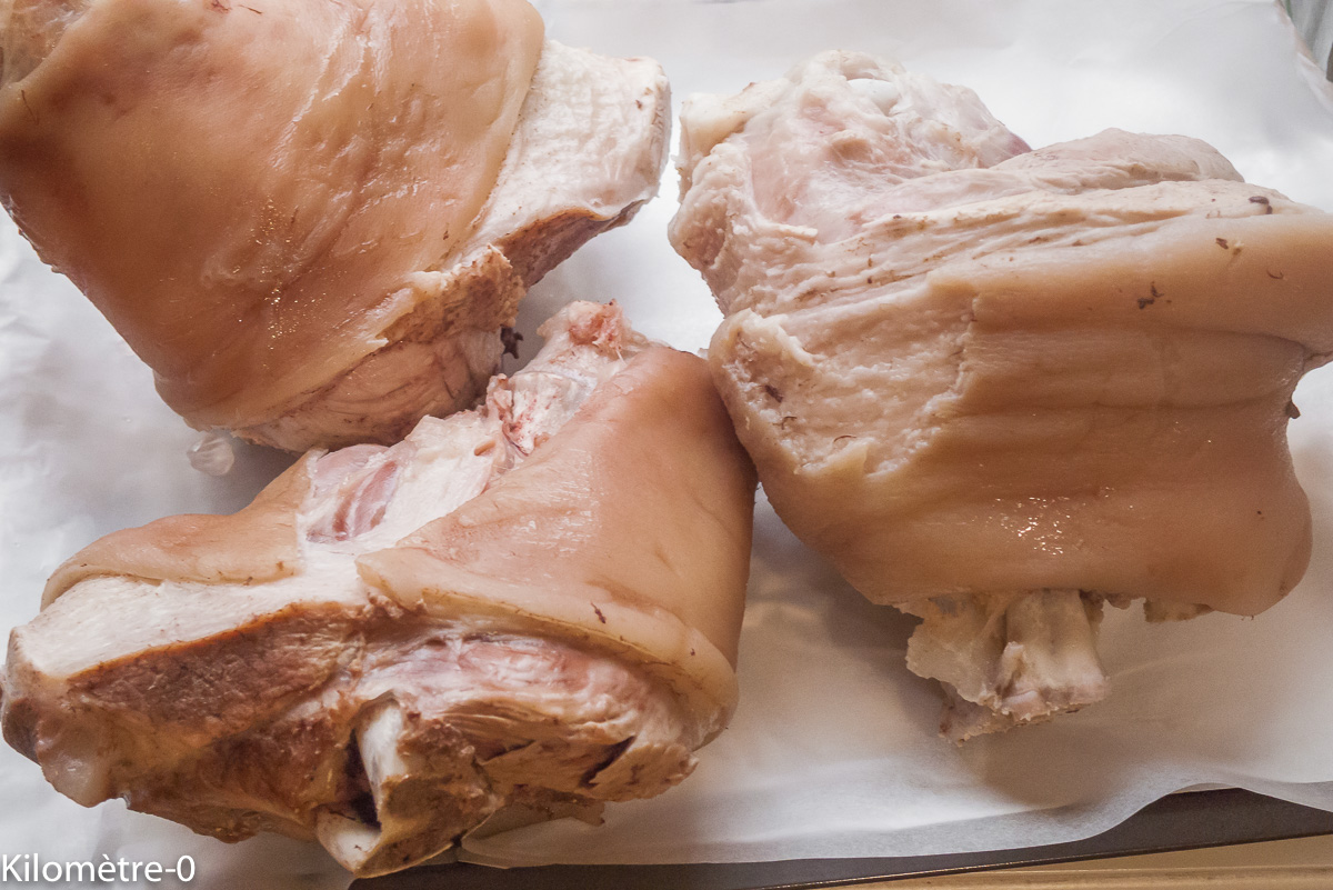 Photo de recette de jarret de porc frais de Kilomètre-0, blog de cuisine réalisée à partir de produits locaux et issus de circuits courts