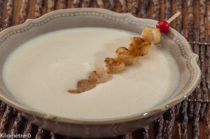 Photo de recette de, soupe, velouté, chou fleur, pétoncles, noix de saint jacques, lait,  de  Kilomètre-0, blog de cuisine réalisée à partir de produits locaux et issus de circuits courts