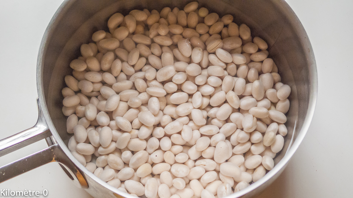 Photo de recette de haricots blancs de Kilomètre-0, blog de cuisine réalisée à partir de produits locaux et issus de circuits courts
