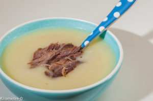 Photo de recette de soupe, céleri, canard, confit de  Kilomètre-0, blog de cuisine réalisée à partir de produits locaux et issus de circuits courts