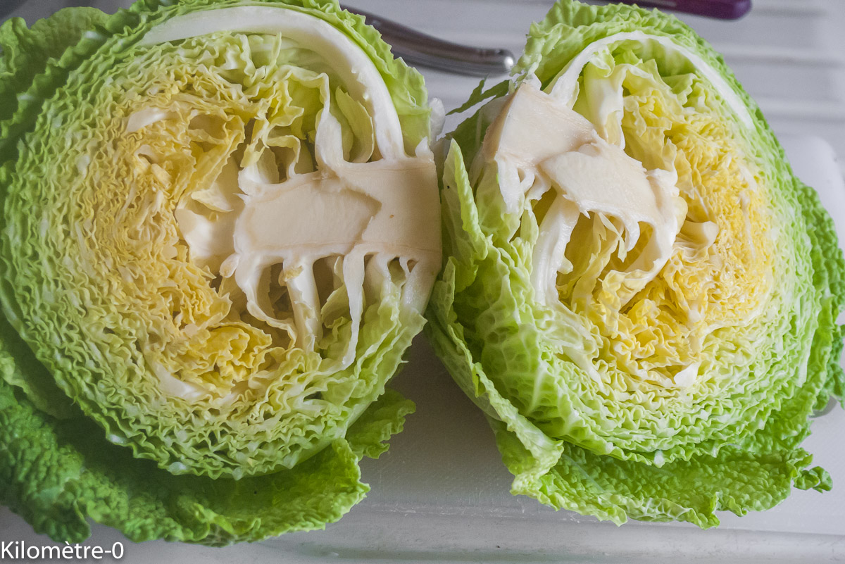 Photo de recette de chou frisé, bio de Kilomètre-0, blog de cuisine réalisée à partir de produits locaux et issus de circuits courts