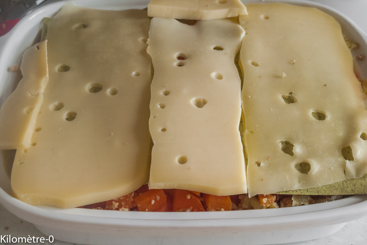 Photo de recette de lasagnes végétariennes de Kilomètre-0, blog de cuisine réalisée à partir de produits locaux et issus de circuits courts