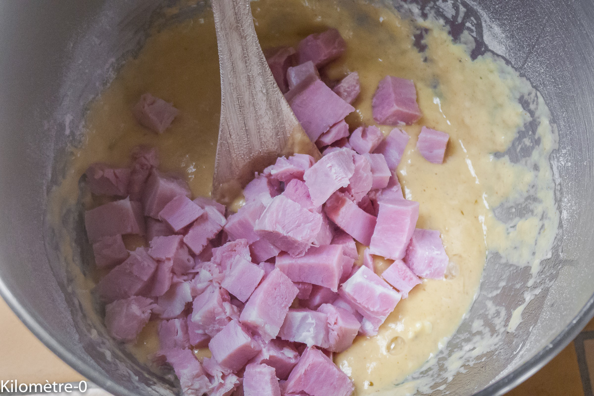 Photo de recette de jambon blanc, cake de Pâques de Kilomètre-0, blog de cuisine réalisée à partir de produits locaux et issus de circuits courts