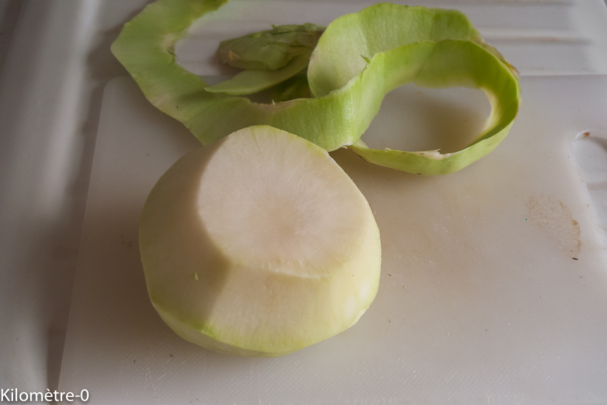 Photo de recette de chou rave de Kilomètre-0, blog de cuisine réalisée à partir de produits locaux et issus de circuits courts