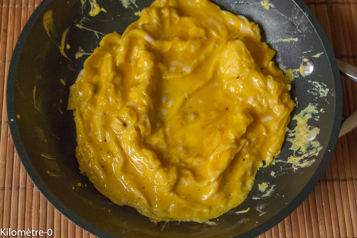 Photo de recette d'omelette de Kilomètre-0, blog de cuisine réalisée à partir de produits locaux et issus de circuits courts