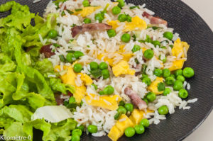 Photo de recette de riz cantonais, facile, bio, rapide de Kilomètre-0, blog de cuisine réalisée à partir de produits locaux et issus de circuits courts