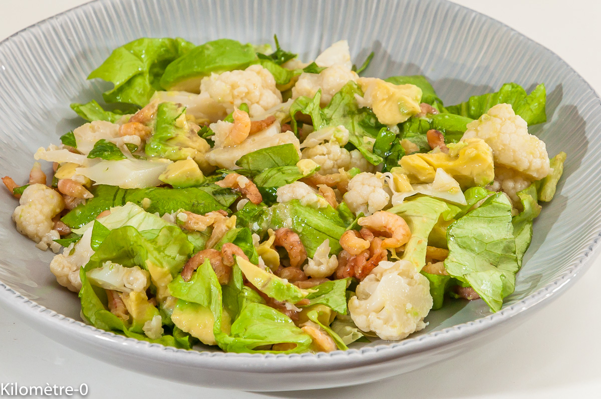 Salade De Chou Fleur Avocat Et Crevettes Kilometre 0