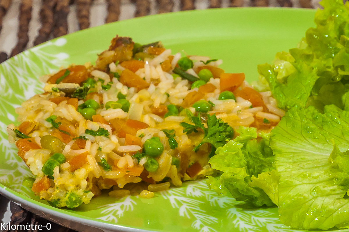 Photo de recette italienne, frittata, riz, de Kilomètre-0, blog de cuisine réalisée à partir de produits locaux et issus de circuits courts