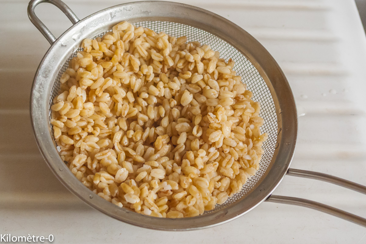 Photo de recette de blé bio de Kilomètre-0, blog de cuisine réalisée à partir de produits locaux et issus de circuits courts