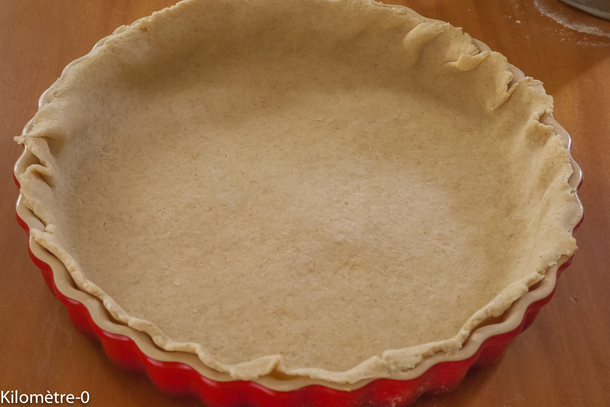 Photo de recette de pâte à tarte très facile de Kilomètre-0, blog de cuisine réalisée à partir de produits locaux et issus de circuits courts