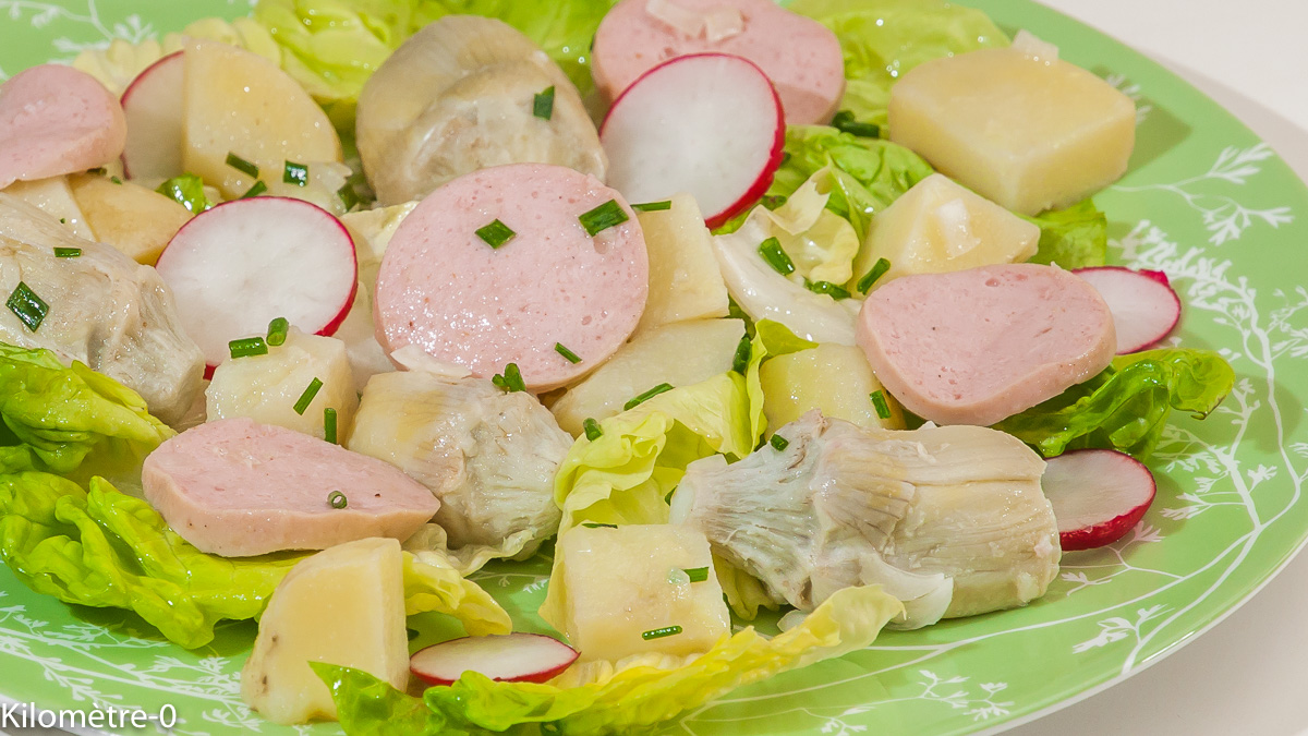 Salade De Pommes De Terre Au Cervelas Et Artichauts Kilometre 0