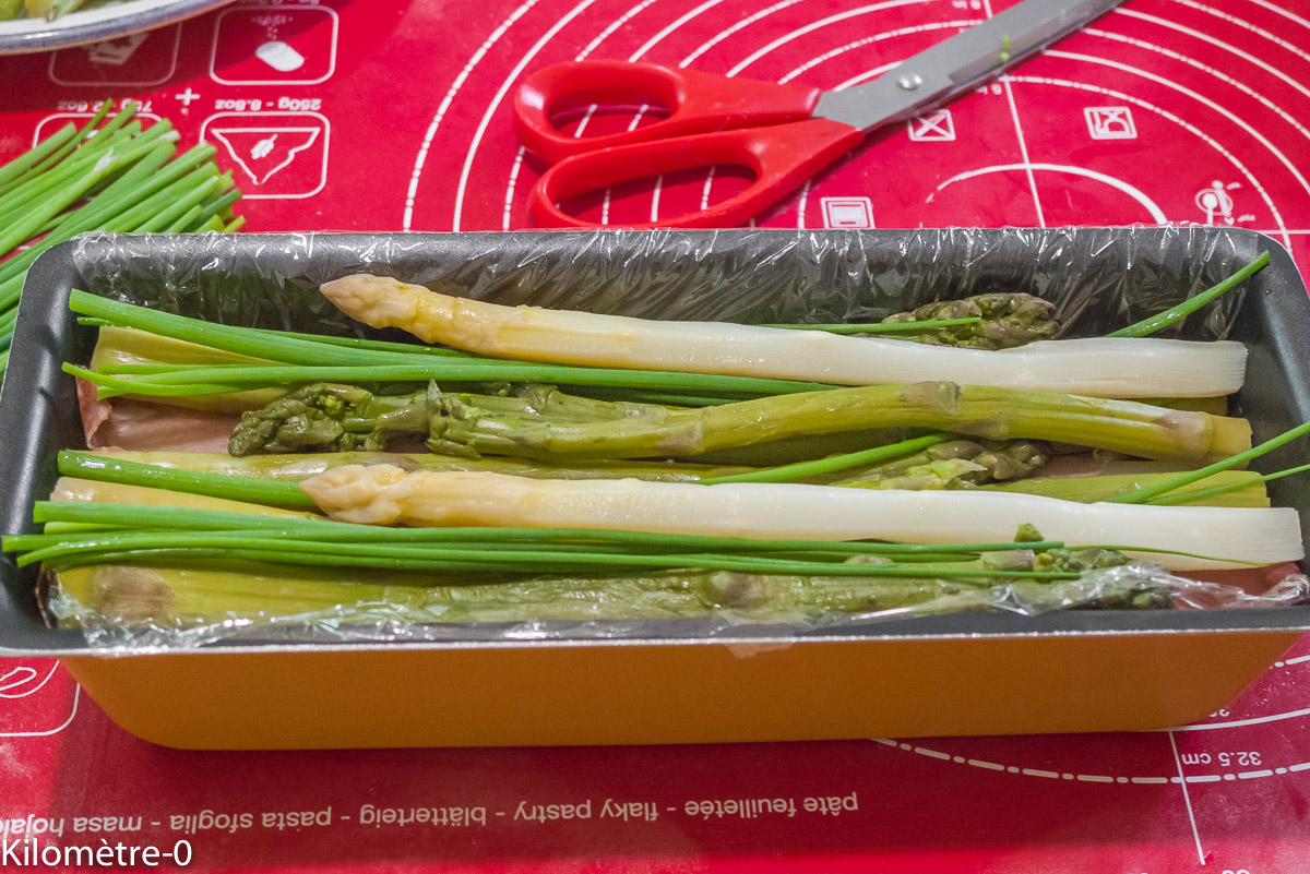 Photo de recette de terrine facile, asperges de Kilomètre-0, blog de cuisine réalisée à partir de produits locaux et issus de circuits courts