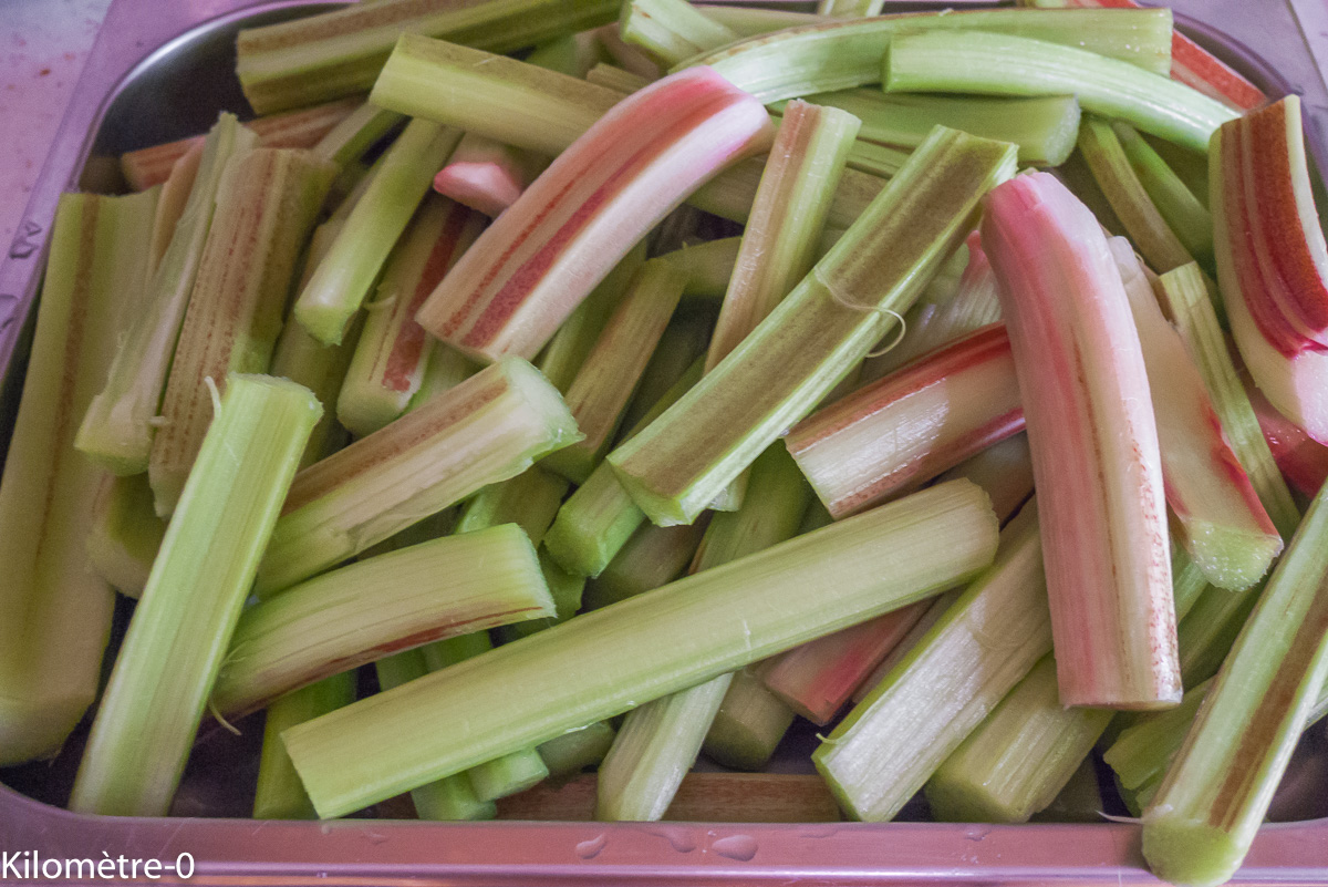 Photo de recette de rhubarbe, four vapeur de Kilomètre-0, blog de cuisine réalisée à partir de produits locaux et issus de circuits courts