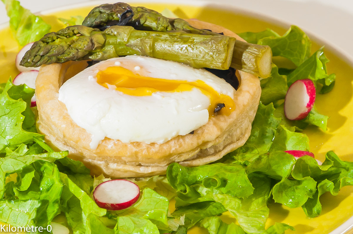Photo de recette de feuilletés faciles, asperge, oeuf, champignons de de Kilomètre-0, blog de cuisine réalisée à partir de produits locaux et issus de circuits courts