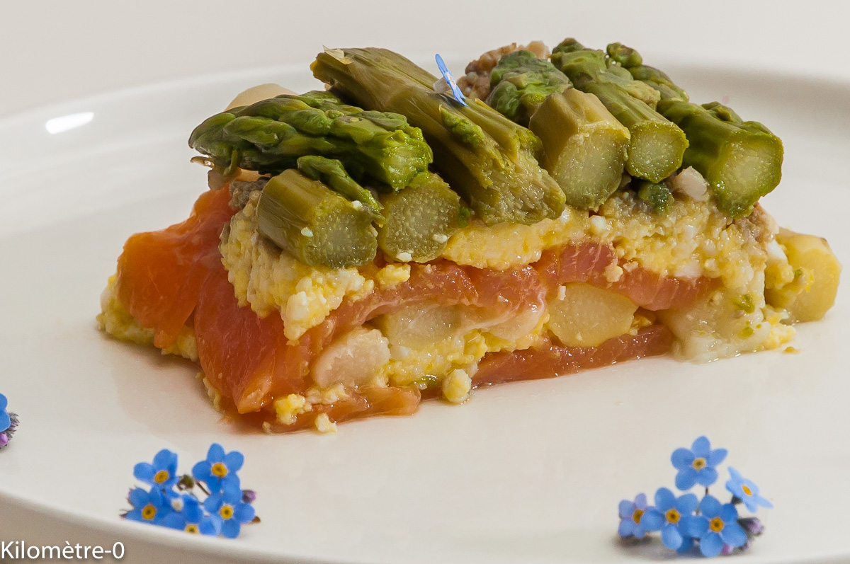 Photo de recette de terrine de poisson, de saumon, facile, asperges, légumes de Kilomètre-0, blog de cuisine réalisée à partir de produits locaux et issus de circuits courts