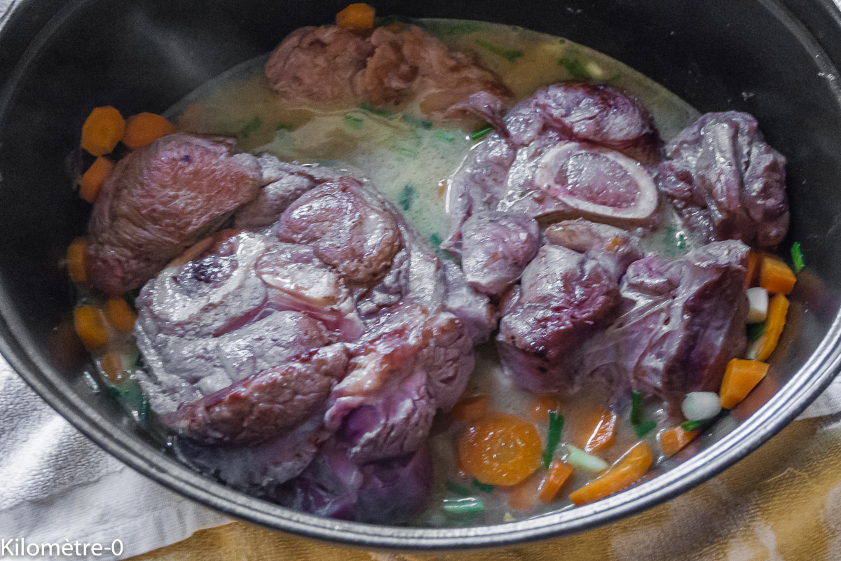 Photo de recette d'osso bucco de Kilomètre-0, blog de cuisine réalisée à partir de produits locaux et issus de circuits courts