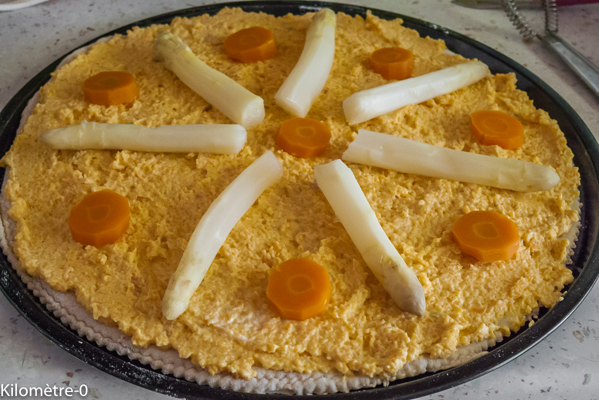 Photo de recette de pizza végétarienne de Kilomètre-0, blog de cuisine réalisée à partir de produits locaux et issus de circuits courts