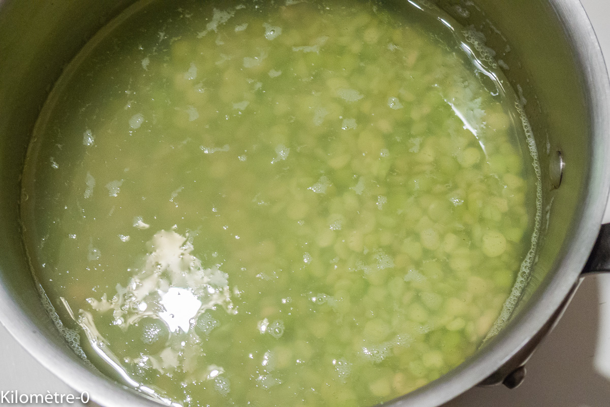 Photo de recette de pois cassés, bio, végétarienne de Kilomètre-0, blog de cuisine réalisée à partir de produits locaux et issus de circuits courts