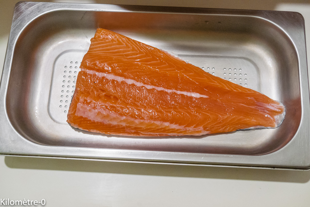Photo de recette de saumon de Kilomètre-0, blog de cuisine réalisée à partir de produits locaux et issus de circuits courts