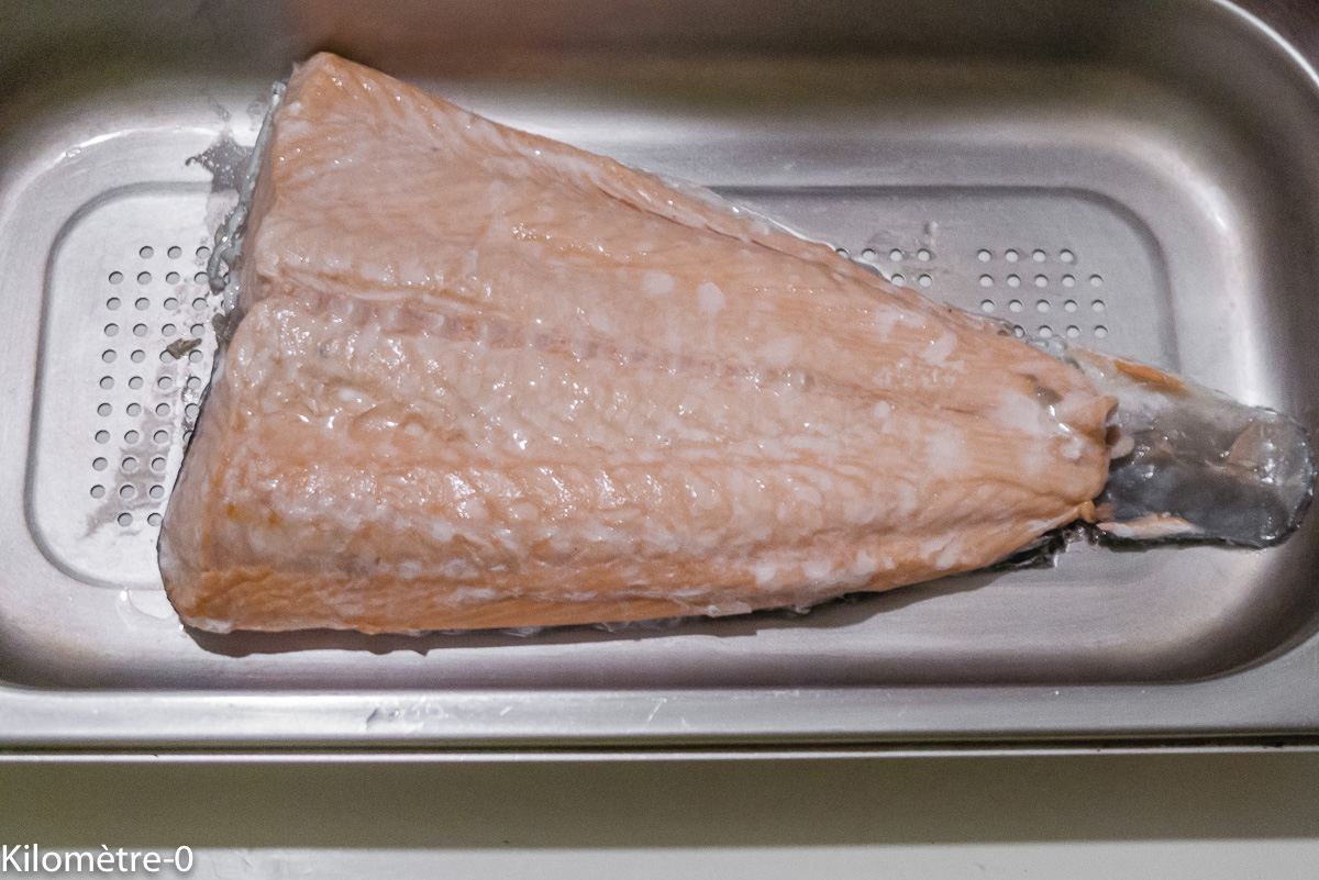 Photo de recette de saumon facile de Kilomètre-0, blog de cuisine réalisée à partir de produits locaux et issus de circuits courts