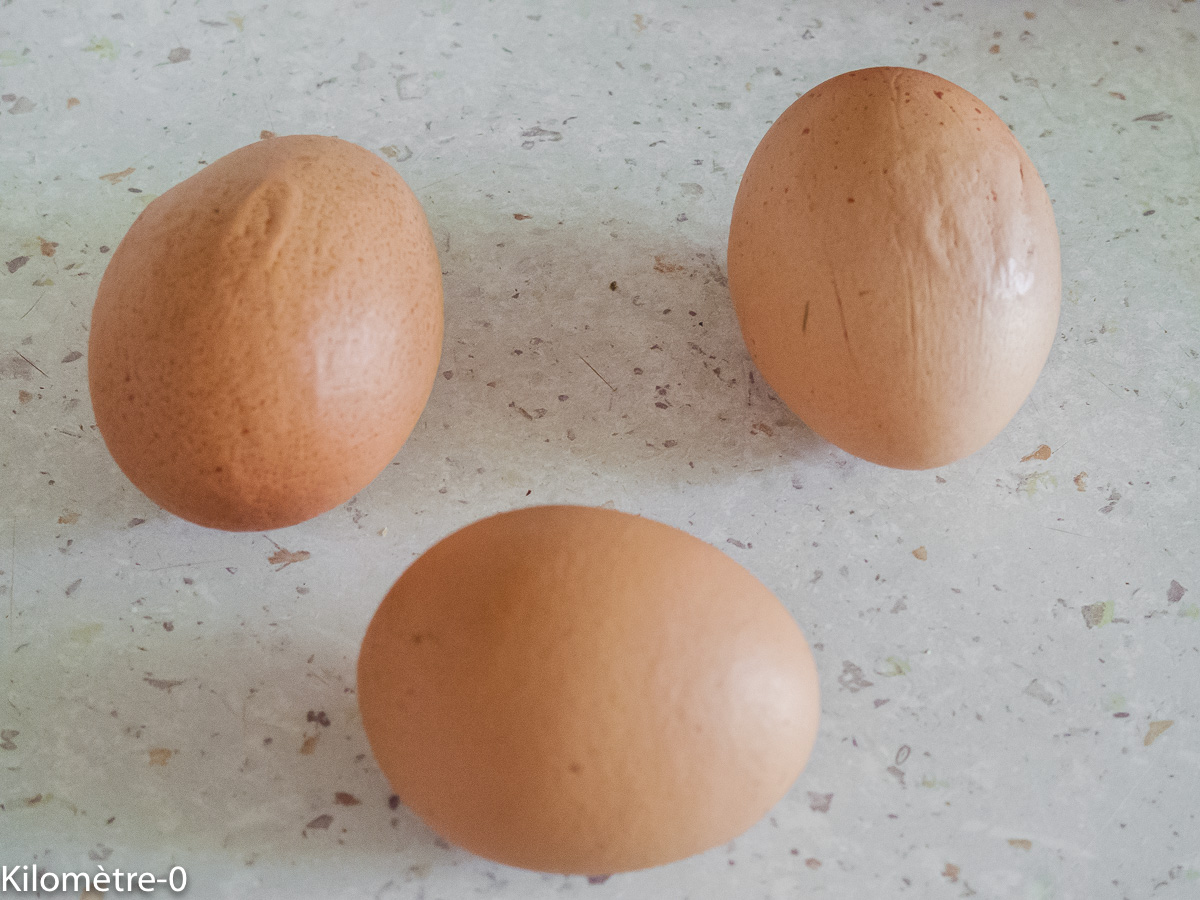 Photo de recette d'oeufs fermiers, bio de Kilomètre-0, blog de cuisine réalisée à partir de produits locaux et issus de circuits courts