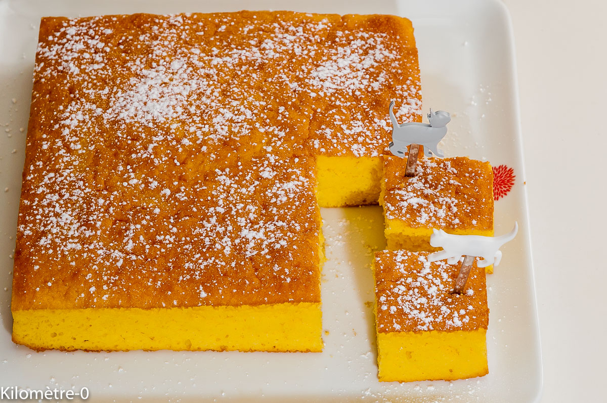 Photo de recette de moelleux au citron de Kilomètre-0, blog de cuisine réalisée à partir de produits locaux et issus de circuits courts