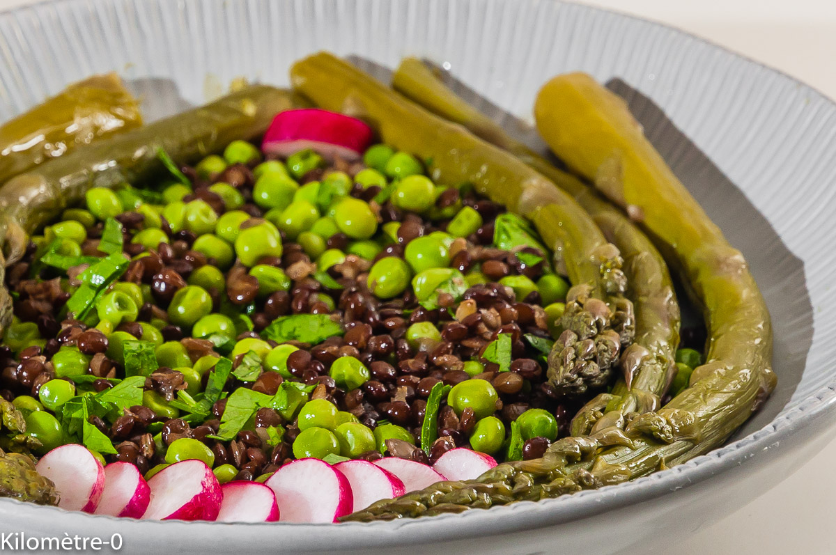 Salade De Lentilles Beluga Aux Asperges Et Petits Pois Kilometre 0