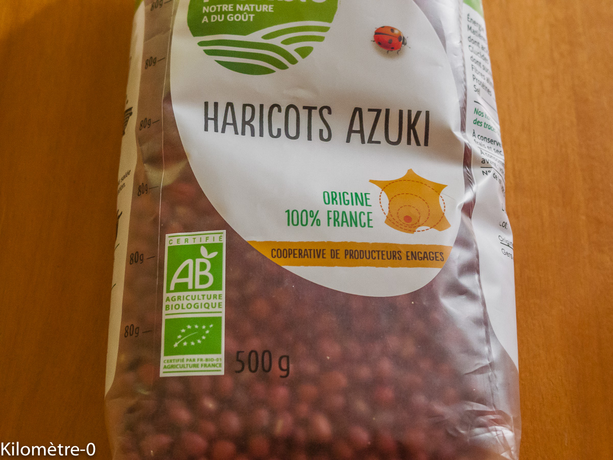 Photo de recette de haricots azuki, biocoop, bio de Kilomètre-0, blog de cuisine réalisée à partir de produits locaux et issus de circuits courts