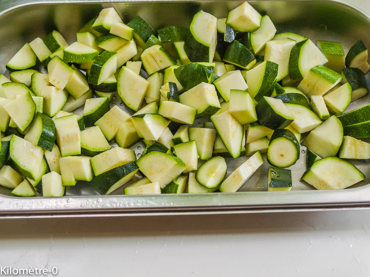 Photo de recette de courgettes, four vapeur de Kilomètre-0, blog de cuisine réalisée à partir de produits locaux et issus de circuits courts