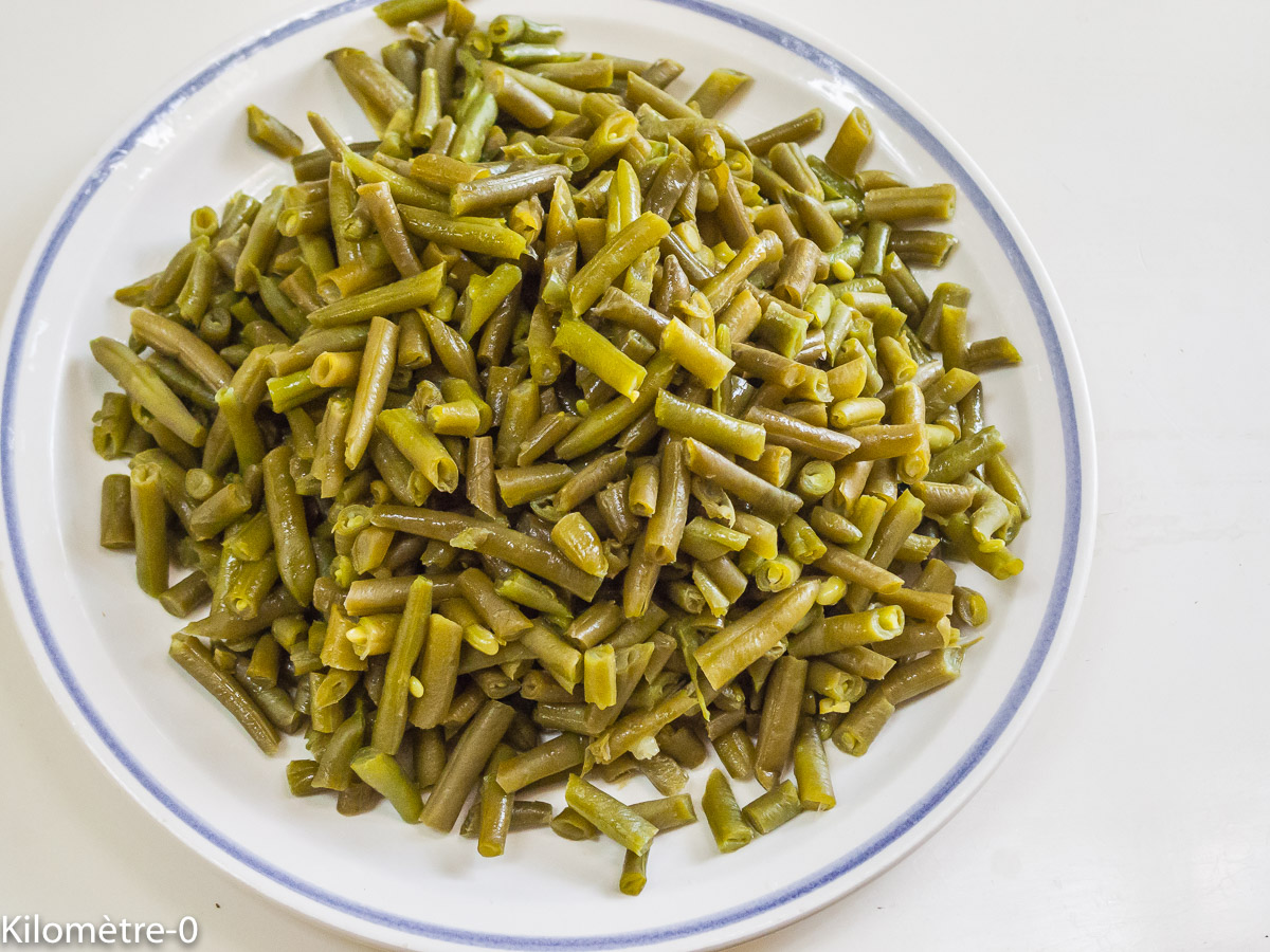 Photo de recette de haricots verts, salade de Kilomètre-0, blog de cuisine réalisée à partir de produits locaux et issus de circuits courts
