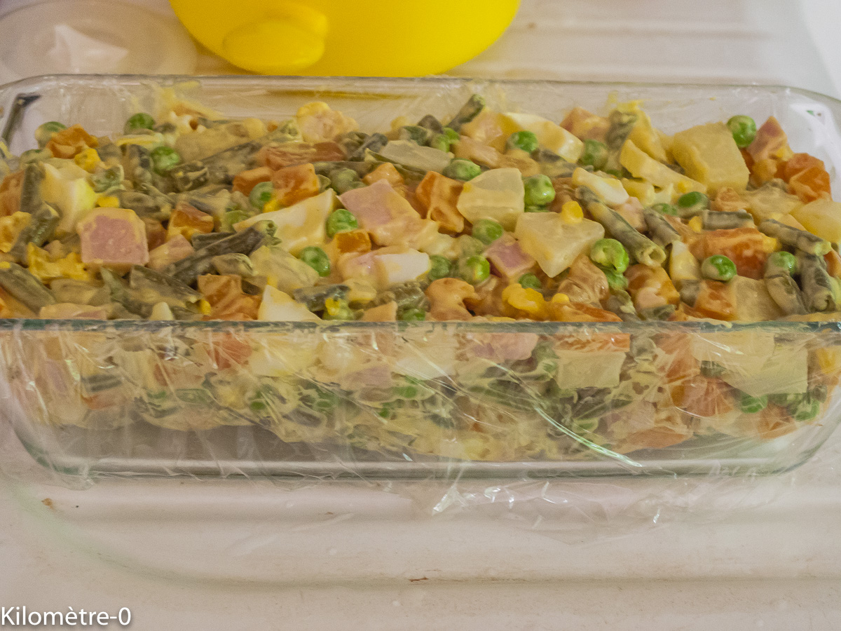 Photo de recette de recette russe, salade russe, facile, four vapeur de Kilomètre-0, blog de cuisine réalisée à partir de produits locaux et issus de circuits courts