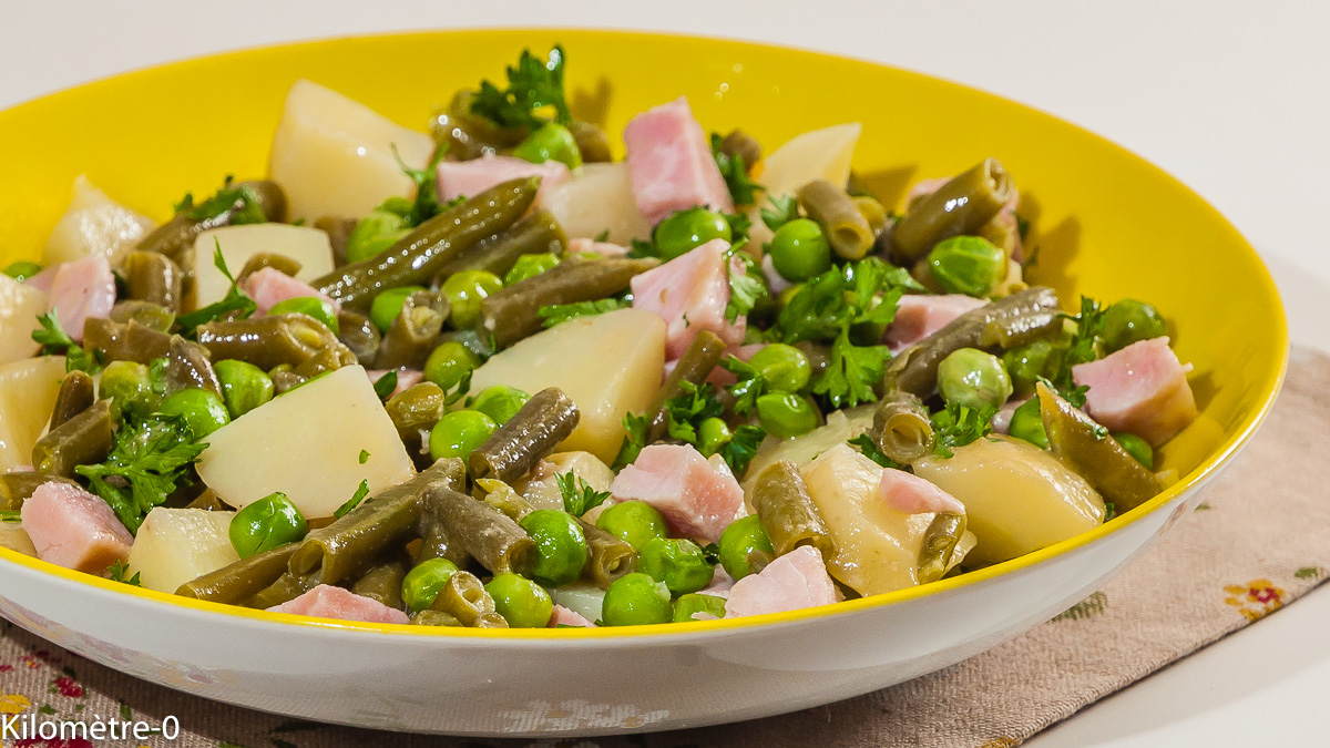 Salade De Pomme De Terre Au Jambon Petits Pois Et Haricots