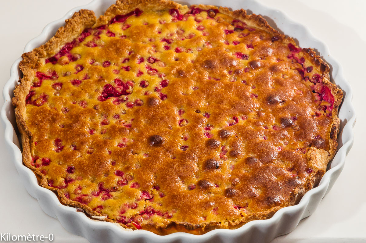 Photo de recette de tarte facile aux groseilles, fruits rouges de Kilomètre-0, blog de cuisine réalisée à partir de produits locaux et issus de circuits courts