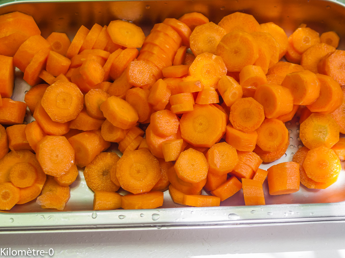 Photo de recette de carottes, four vapeur, Kilomètre-0, blog de cuisine réalisée à partir de produits locaux et issus de circuits courts