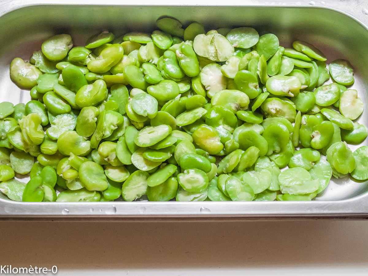 Photo de recette de fèves de Kilomètre-0, blog de cuisine réalisée à partir de produits locaux et issus de circuits courts
