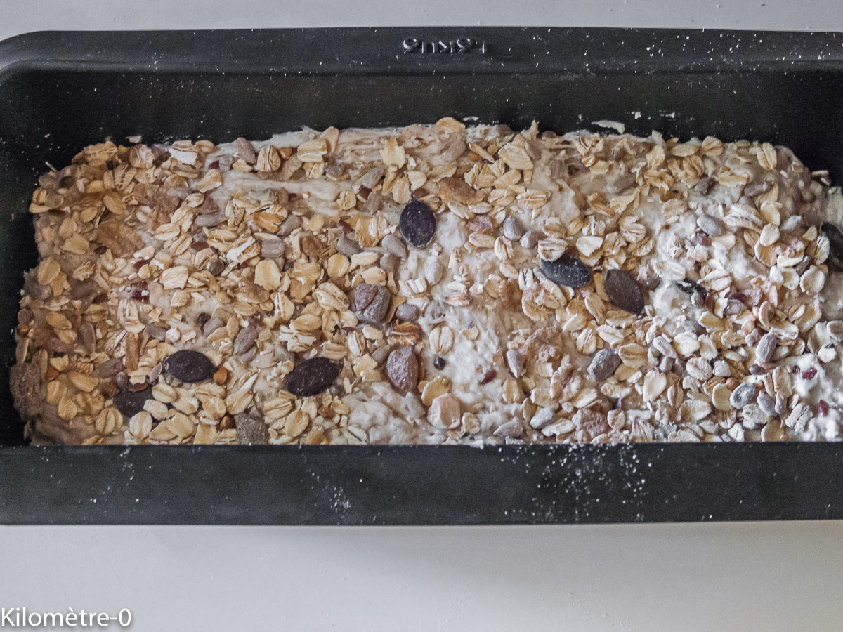 Photo de recette de pain au muesli bio de Kilomètre-0, blog de cuisine réalisée à partir de produits locaux et issus de circuits courts
