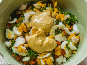 Photo de recette de salade polonaise facile de Kilomètre-0, blog de cuisine réalisée à partir de produits locaux et issus de circuits courts