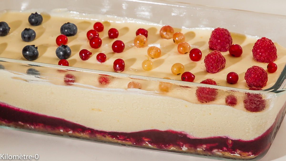 Photo de recette italienne de Kilomètre-0, tiramisu, aux fruits rouges de blog de cuisine réalisée à partir de produits locaux et issus de circuits courts